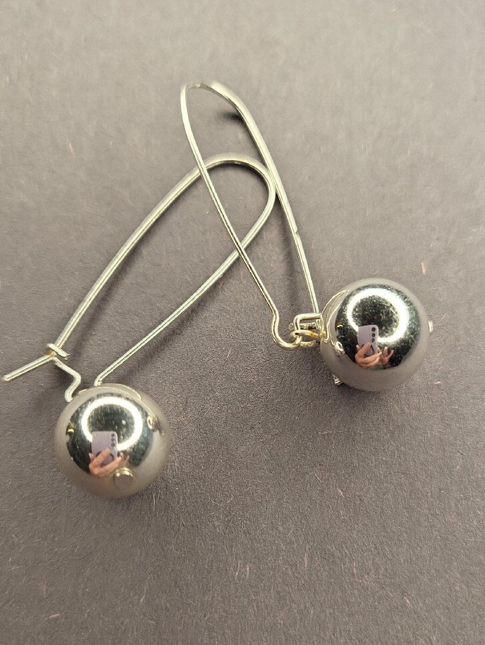 Minimalist Silver Ball Drop Earrings